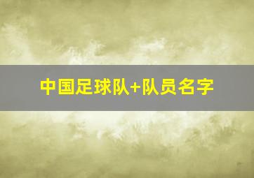 中国足球队 队员名字